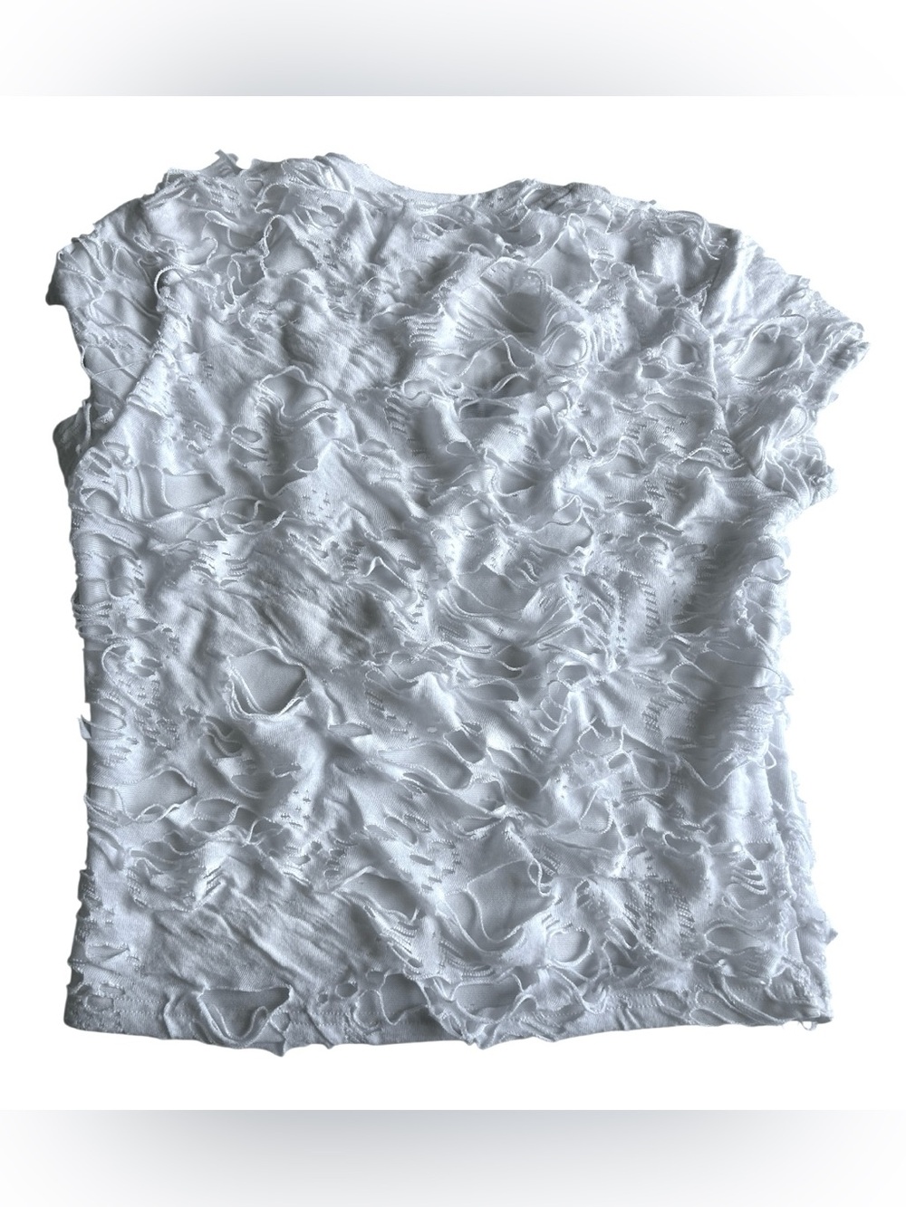 The Ragged Priest White Distressed Ruffle Crop Top - Picture 2 of 4